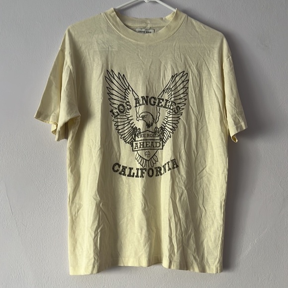 NWT Anine Bing Milo Tee Black Eagle Vintage Inspired Tee Small - Picture 4 of 12